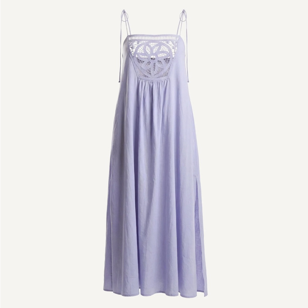 Cleobella Andromeda Cover Up | Heather/Lilac Crochet-Detail Chemise
